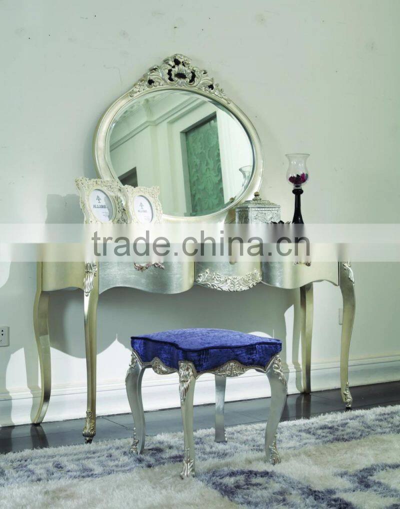 solid wood New Classical furniture used Bedroom set Double Bed Bedside table Wardrobe Dressing table Bench Royal Chair Commode