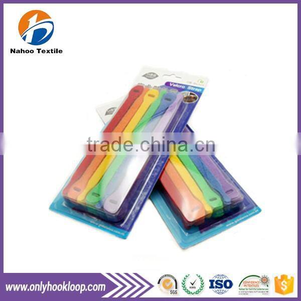 Soft nylon hook and loop cable ties, adjustable adhesive hook and loop ties, self adhesive hook and loop cable ties