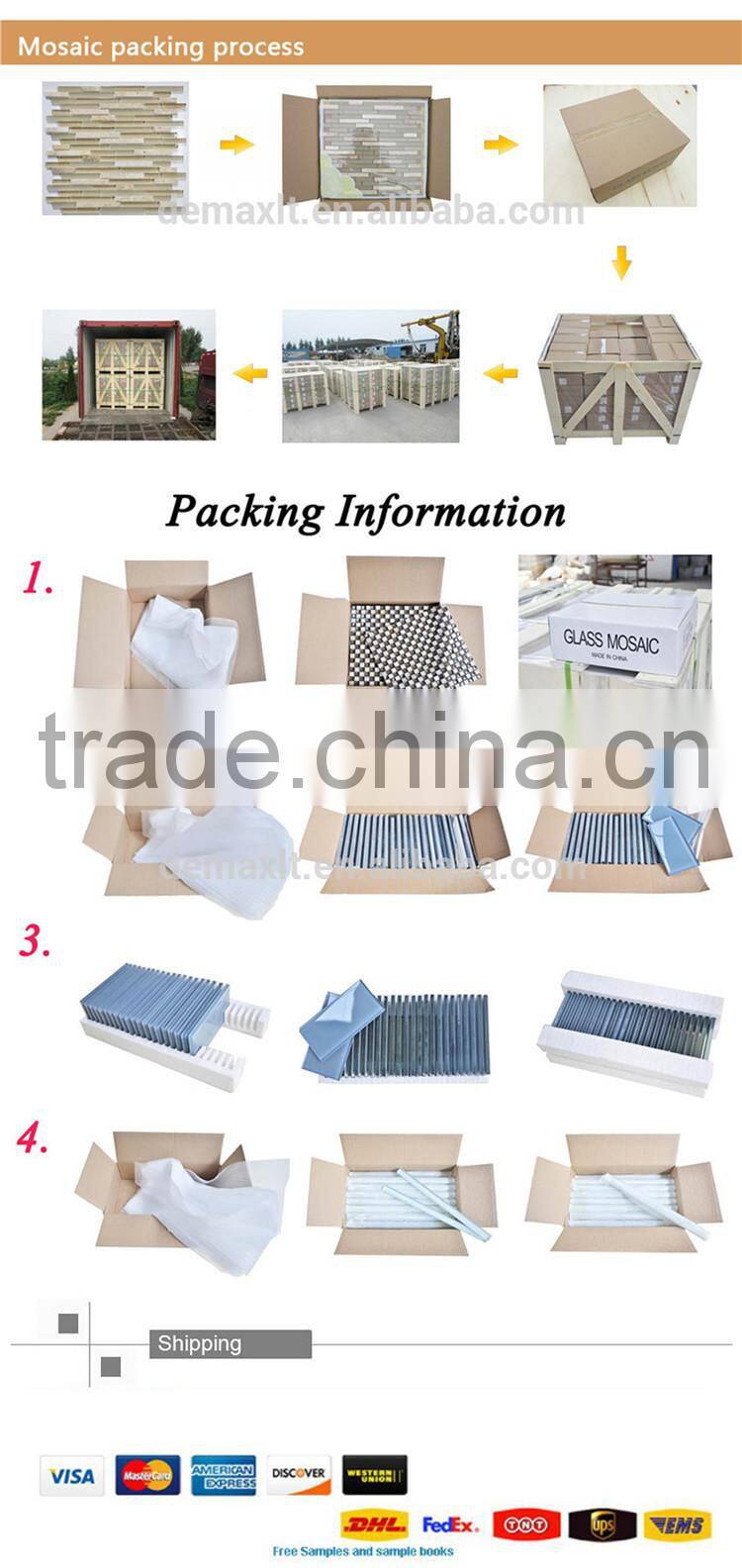 Glass Hexagon Mosaic Tile with black mix white color