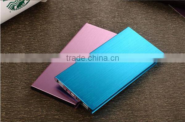 2016 New arrival best quality ultra slim aluminum metal 12000mah power bank