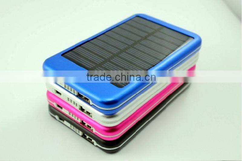 Wholesale slim portable solar mobile charger fast charge power bank 5000mah
