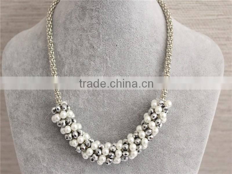 2016 Hot selling fashion jewelry beads necklace gold plated necklace with beautiful pearl