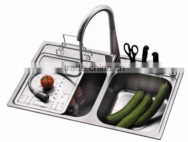 304 Double Kitchen Sink with Drainage Made in China