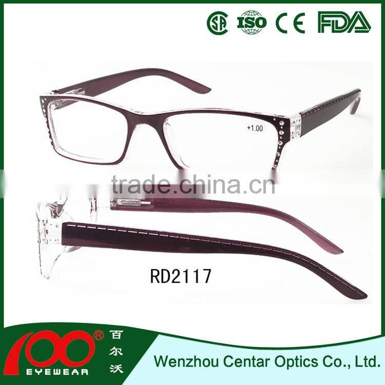 2016 custom logo fashion reading glasses, decorate reading glases, spring hinge reading eyeglasses