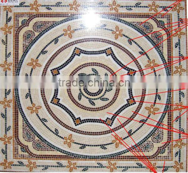 interior rectangle marble floor medallions patterns design