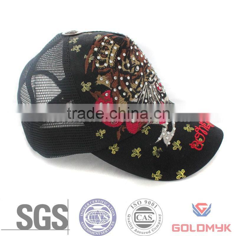 Mesh curved bill trucker hat snapback cap