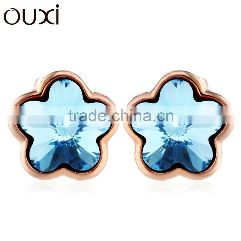 2013 New design Flower crystal stud earrings with Ausrial crystal 20174