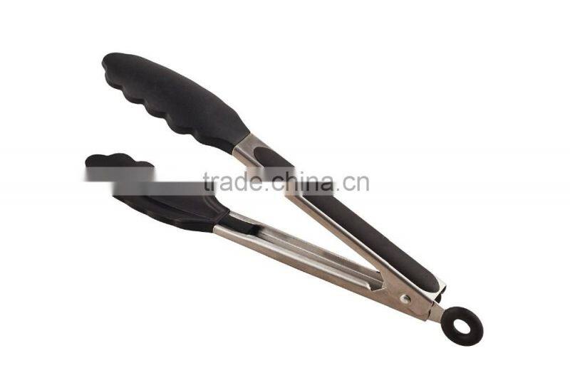 Food grade Stainless Steel silicone Kitchen Locking Tongs , Food Tongs, BBQ Tongs