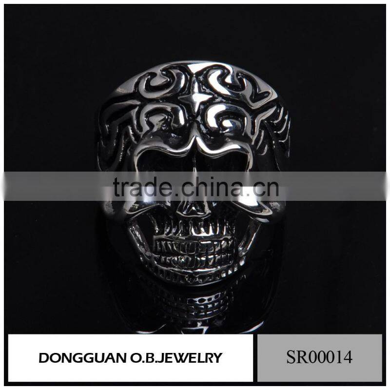 Silver Skull Ring/Skull Ring Silver Jewelry/Men's Stainless Steel Jewelry