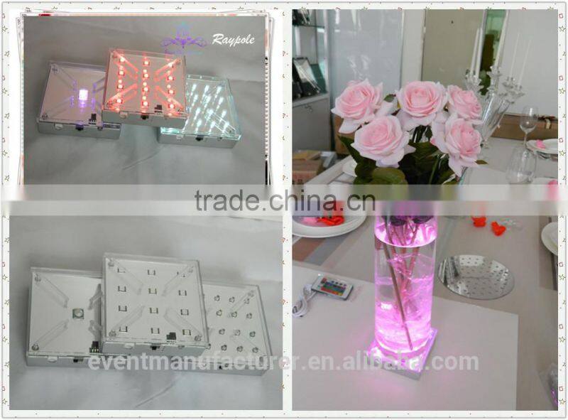 New square color changing led centerpiece light office table decoration