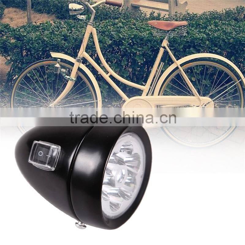 New Waterproof Bike Retro Bicycle Bike Accessory Front Light Bracket Vintage 6LED Headlight Safety Bicycle Lights