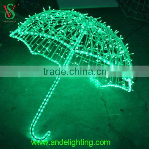 Wholesale Outdoor decoration lighted umbrella sculpture led light