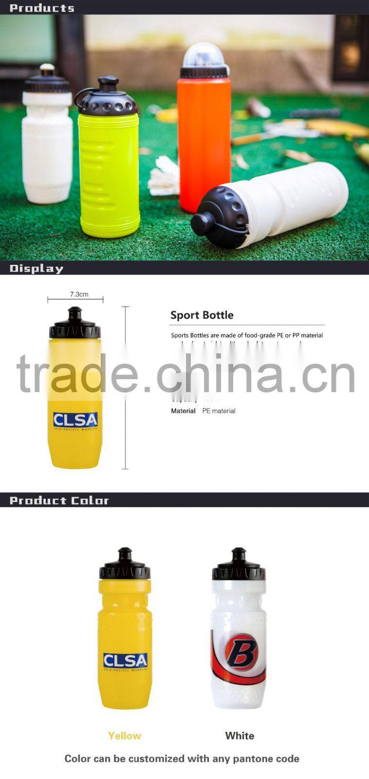high quality Plastic Type and Eco-Friendly Feature PE water bottles