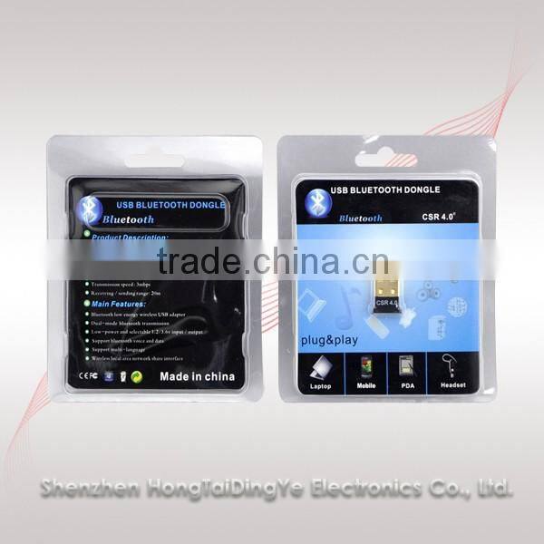Mini USB Bluetooth V4.0 CSR Wireless Adapter Dongle Backward compatible with Bluetooth 4.0 LE/3.0+HS/2.1+EDR HT-D4M