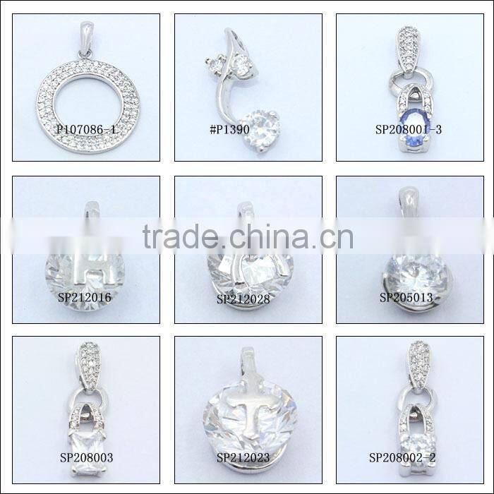 Wholesale 925 sterling silver single stone pendant