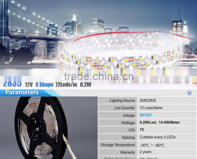 12v non-waterproof IP20 led flexible strip light 72 leds/m