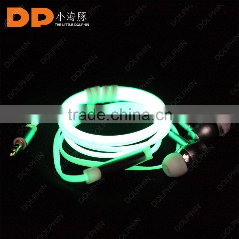 New fancy noise cancelling free samples earbuds fluorescence color earphone