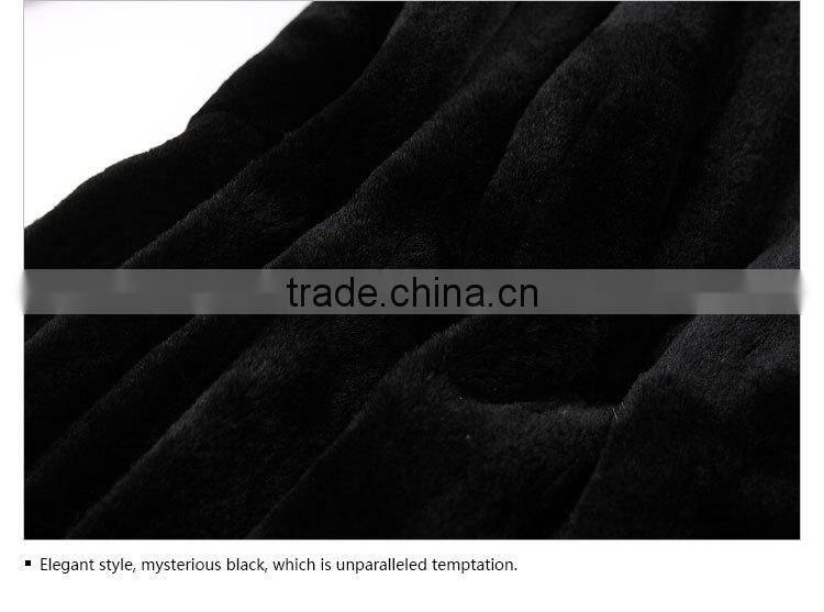 factory price plus size russian style black long mink fur coat for winter