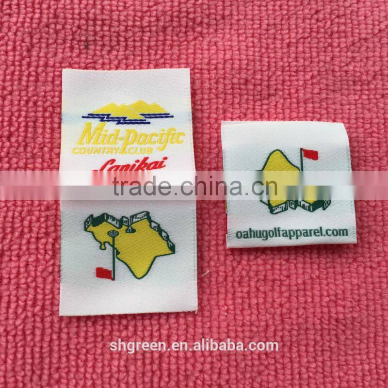 OEM soft taffeta woven label,sewn on garment label