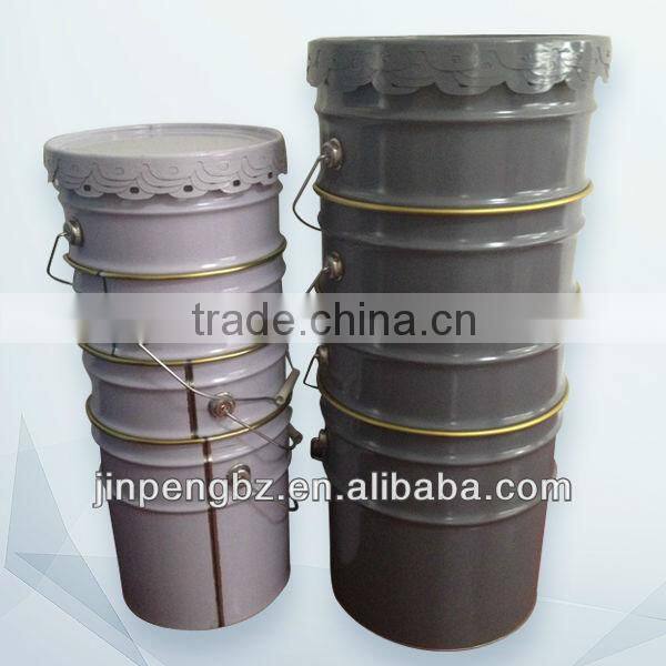 printed painting round metal can with lid