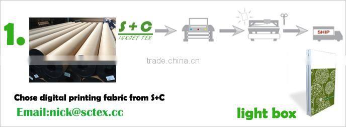 polyester warp knitting white stretch backlit fabric for UVprinter