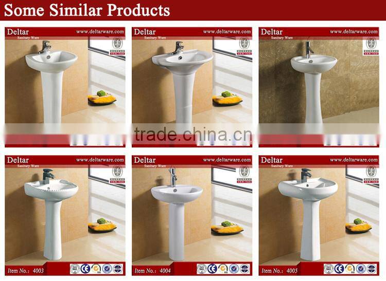 Deltar Sanitary Ware Small Size Wash Hand Pedetal Basin Sink_Public Building Project Ceramic Basin