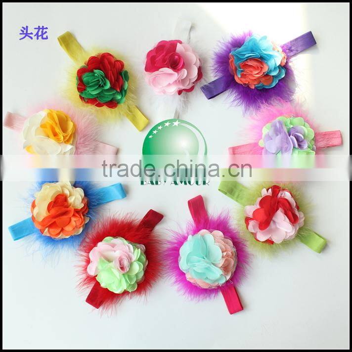 2015 New Trendy Fashion Top Baby headband/hairband with Foot wear sets