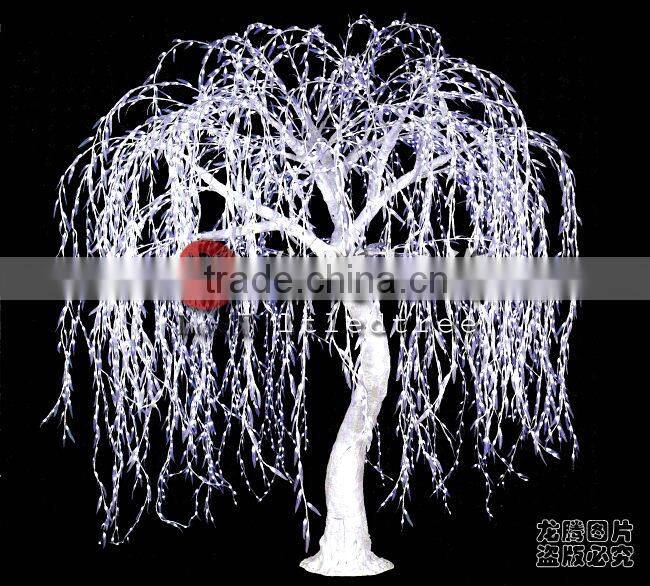 3m Outdoor illumination White led weeping willow tree lighting