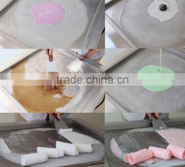 commercial hot sale flat pan fry ice cream machine/fried cream machine(2+10)