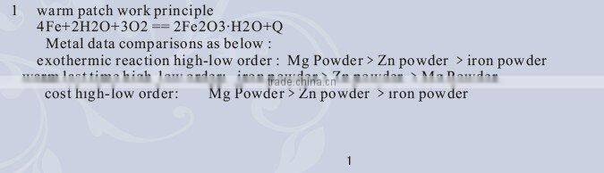 OEM private label ,medical device/ body care product/self heating /instand disposable heat pack/heat pad/heat patch