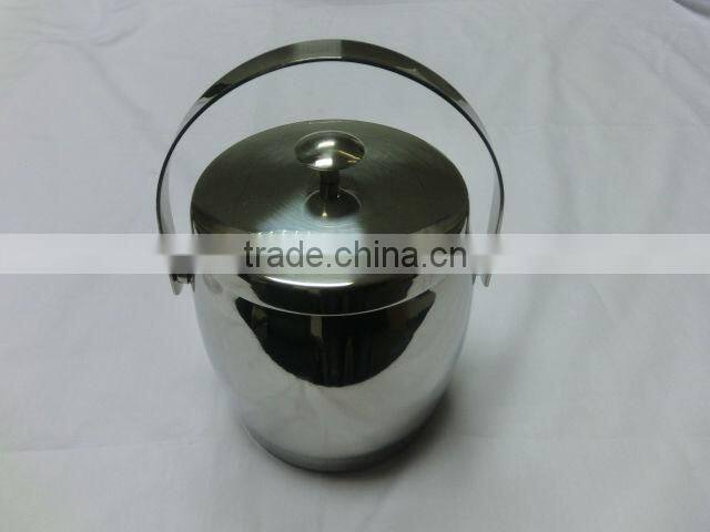 stainless steel double wall Ice bucket with lid