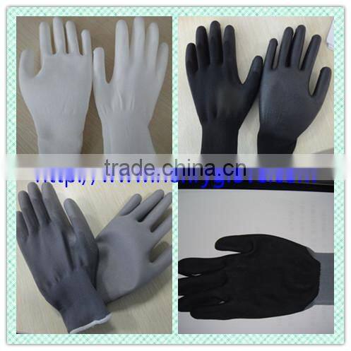 black nylon black pu coated hand glove