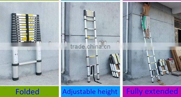 2m 7 steps EN131 extension telescopic aluminium ladder