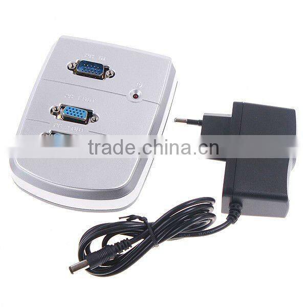 New Mini 2 Port 250MHz Video Splitter VGA Splitter