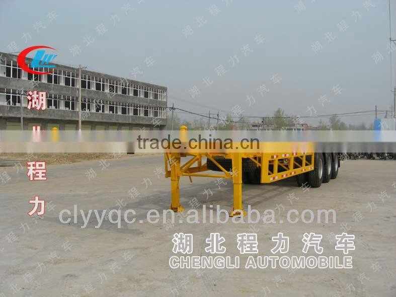 Low transport semi trailer, flat deck semi trailer
