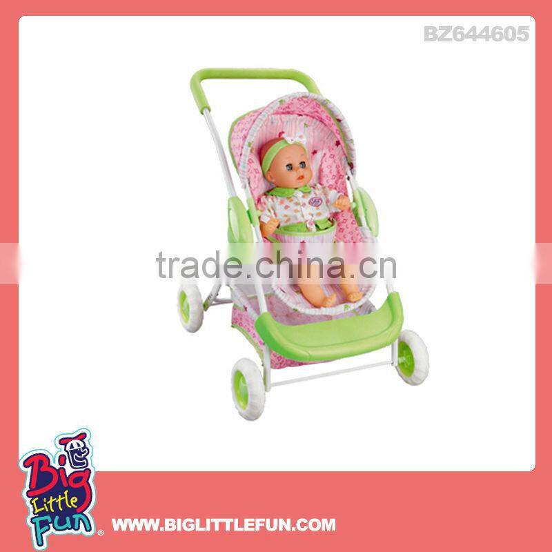 Lovely baby doll stroller toy with baby doll