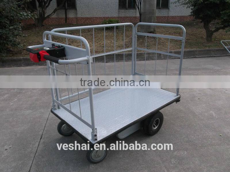 500kgs Electric Platform Cart with Rail for warehouse VH-ECF-50-(12.2 X 7.1)