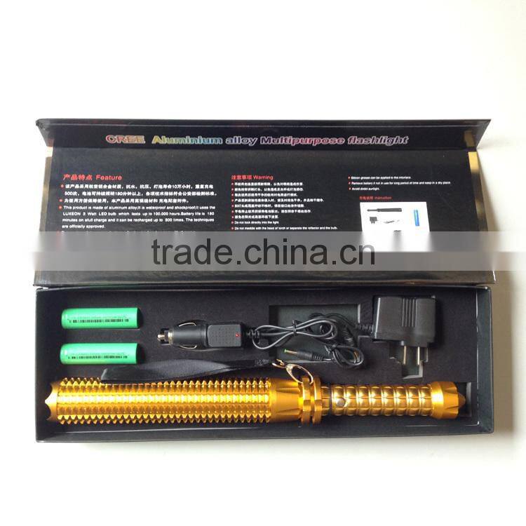 Aluminium led flashlight self-defensive led torch flashlight zoom tactical flashlight torch