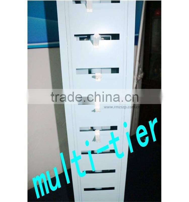 Spinning 4-side multi-tier metal trough plates hook shelfs