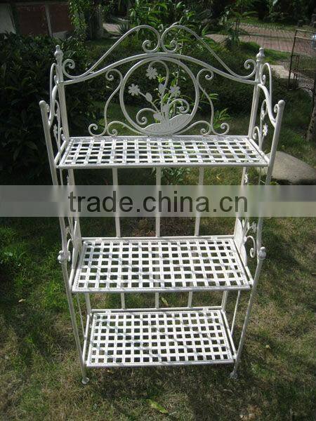 Decorative Metal Garden Outdoor 3Tiers wrought iron flower shelf