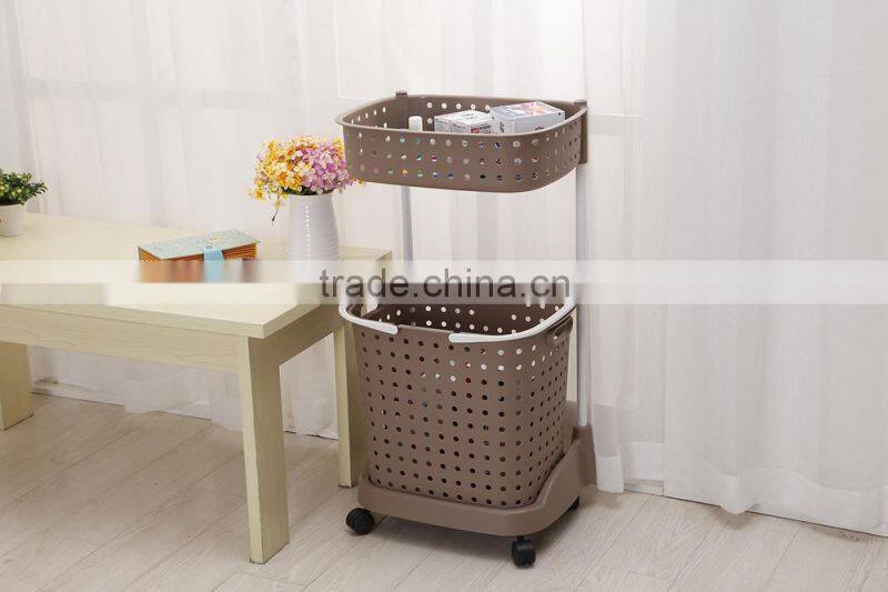 Plastic Household laundry basket clothing barrels Laundry Basket Sorter Care Rolling Cart