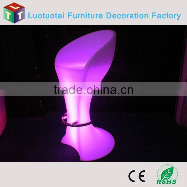 Manufacturer L56*W49*H105CM PE bar stool chair with remote control 16 mix changeable colors