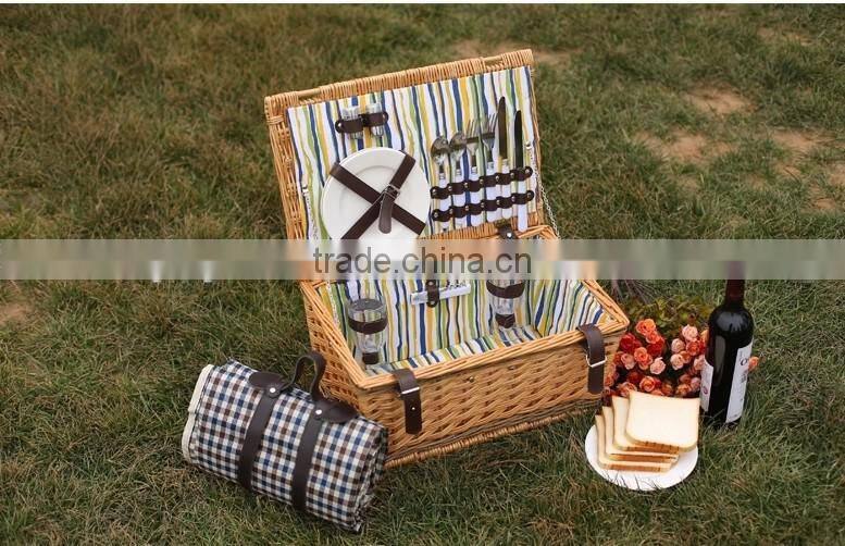 handmade luxury round wicker picnic basket with handle wholesale