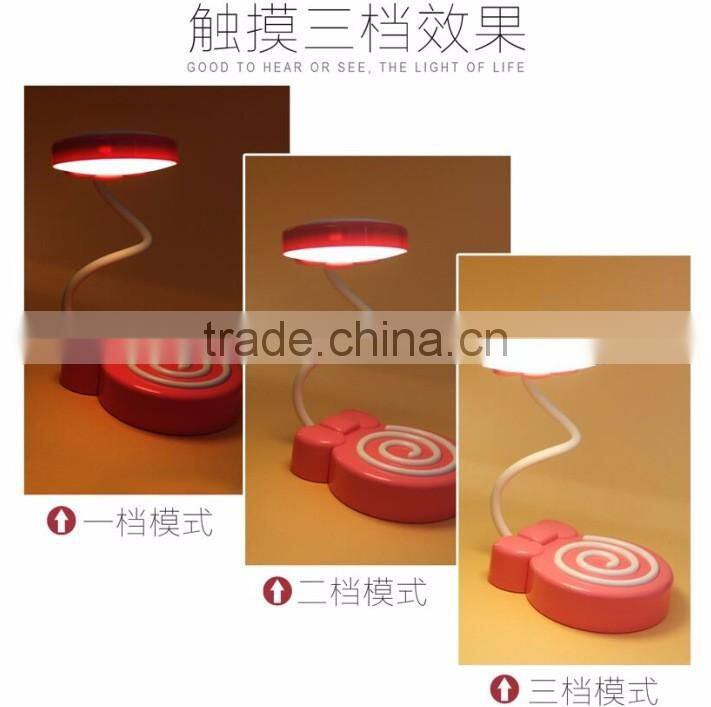 Cute Lollypop Shape Table Lamp With Touch Sensor, USD Charge LED Night Light For Study