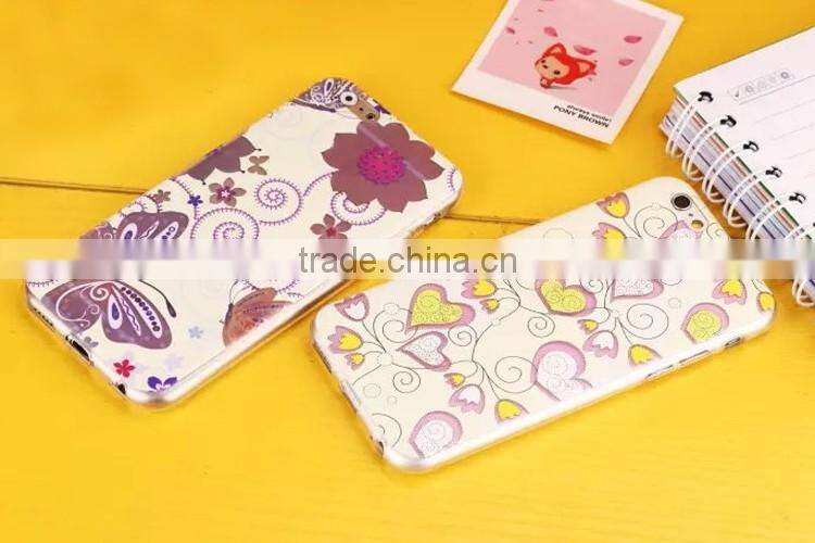 Color painting retro flower case cover, back cover case for iPhone 6