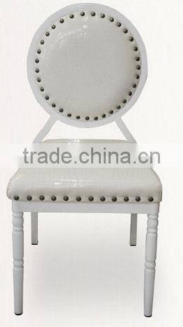 factory directsale quality white faux leather stacking wedding chair in aluminum QL-D661