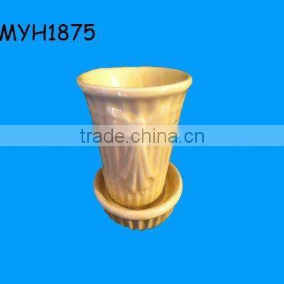 2012 new fashion vintage flower pot with tray saucer