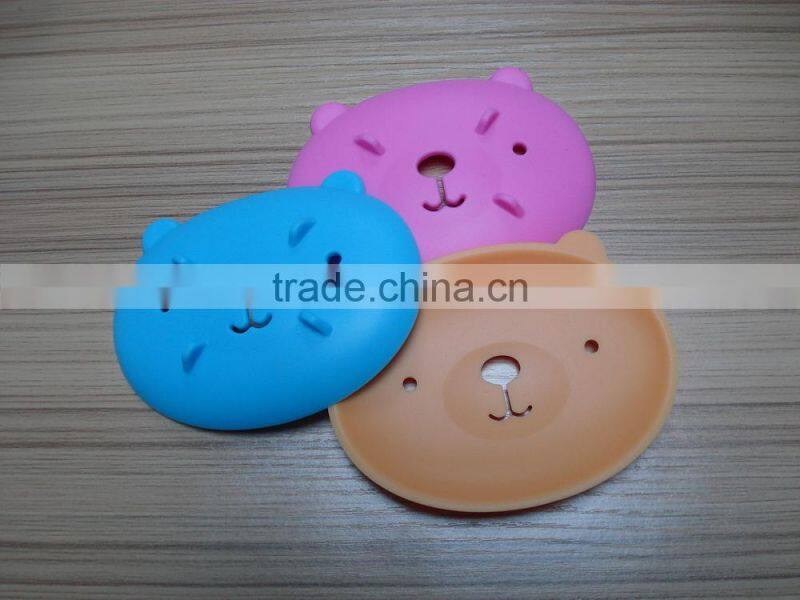 Environmental protection durable draining Bear Animal silicone soap box