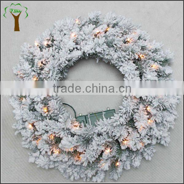 artificial flocking christmas wreath snowing christmas wreath