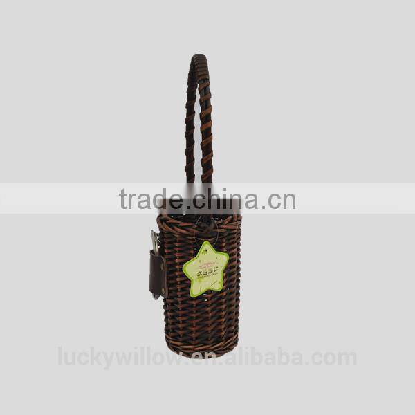 Christmas wine gift baskets in dark brown
